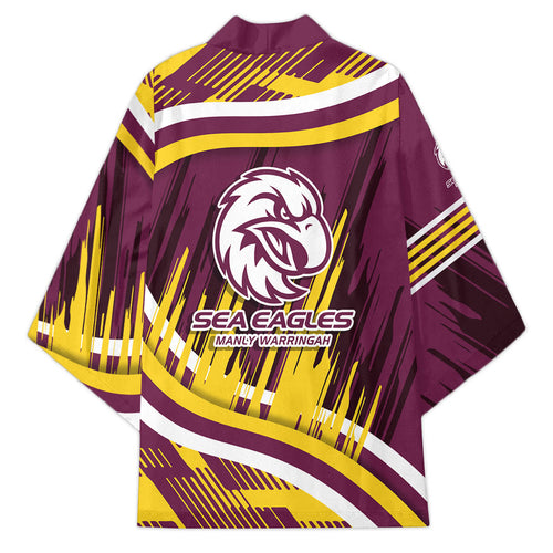 Sea Eagles Rugby Mascot Kimono Fierce Athlete Graphic in Sports Style