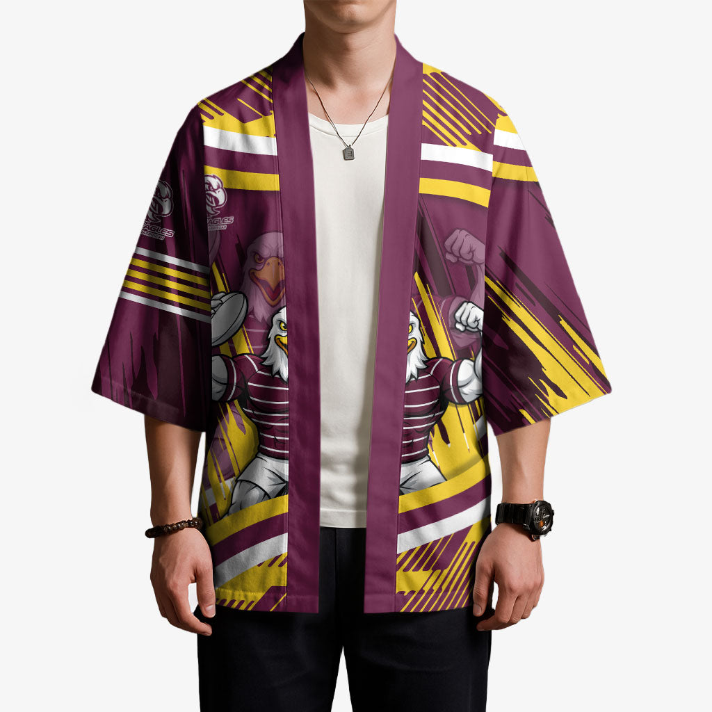 Sea Eagles Rugby Mascot Kimono Fierce Athlete Graphic in Sports Style