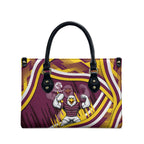 Sea Eagles Rugby Mascot Leather Bag Fierce Athlete Graphic in Sports Style