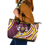 Sea Eagles Rugby Mascot Leather Tote Bag Fierce Athlete Graphic in Sports Style