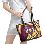 Sea Eagles Rugby Mascot Leather Tote Bag Fierce Athlete Graphic in Sports Style