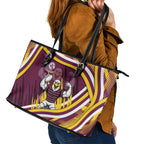 Sea Eagles Rugby Mascot Leather Tote Bag Fierce Athlete Graphic in Sports Style