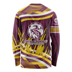 Sea Eagles Rugby Mascot Long Sleeve Shirt Fierce Athlete Graphic in Sports Style
