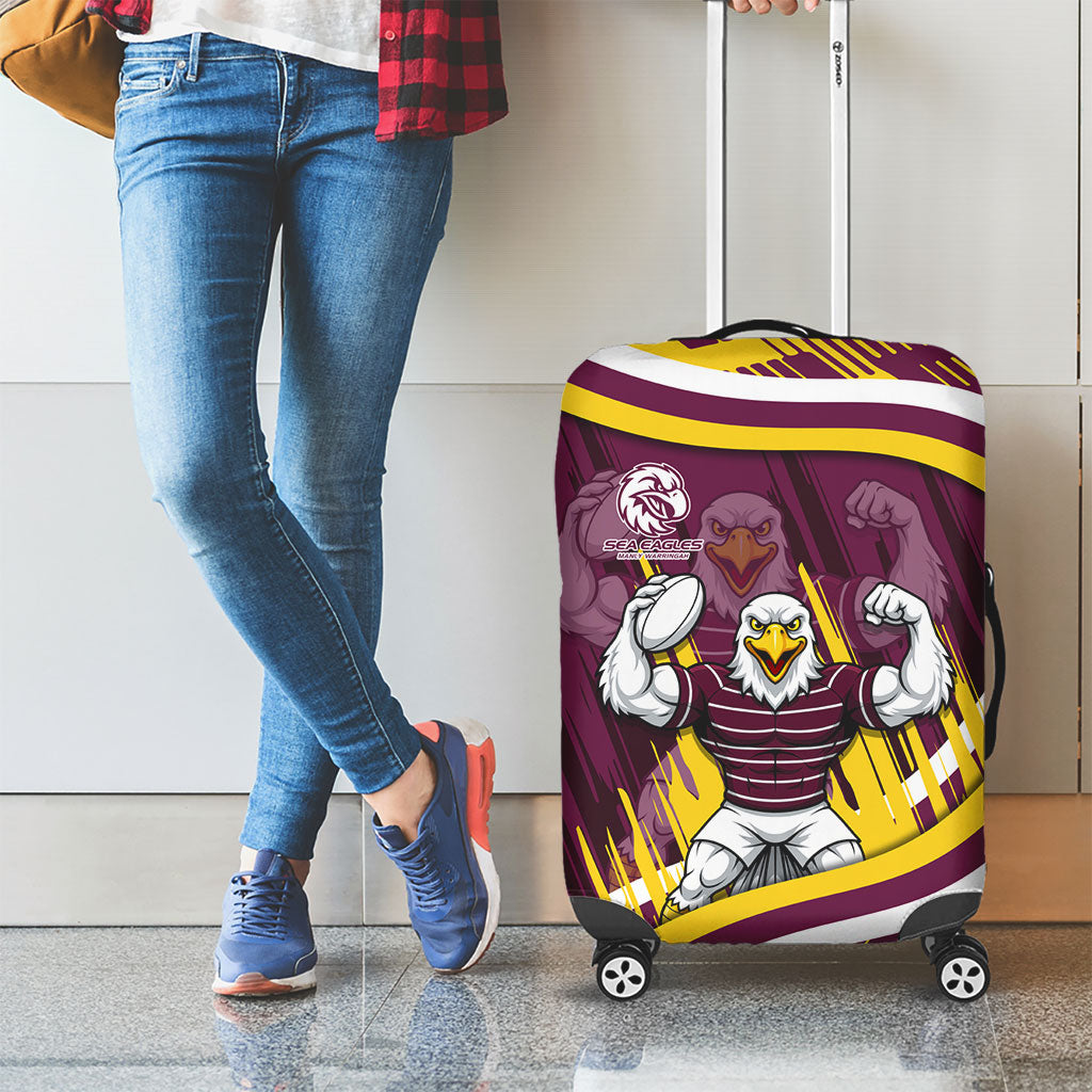 Sea Eagles Rugby Mascot Luggage Cover Fierce Athlete Graphic in Sports Style