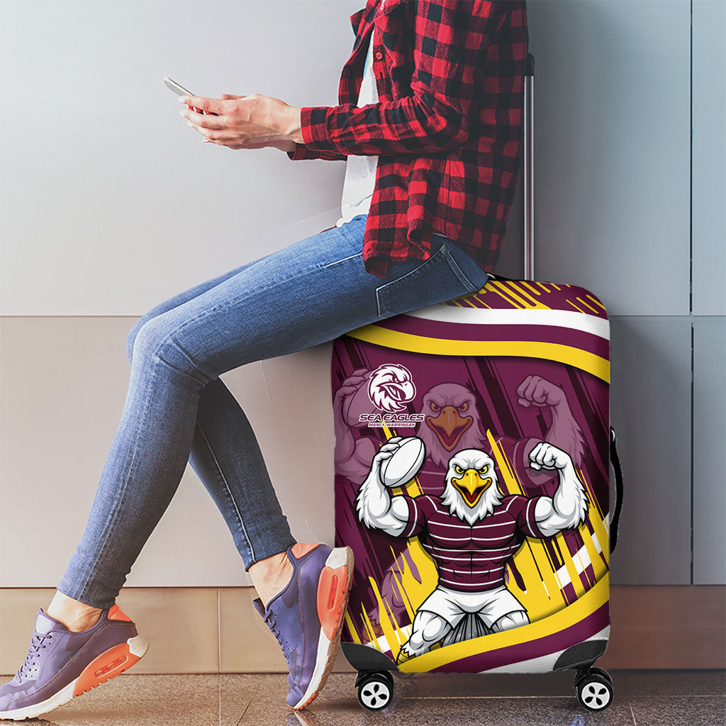 Sea Eagles Rugby Mascot Luggage Cover Fierce Athlete Graphic in Sports Style
