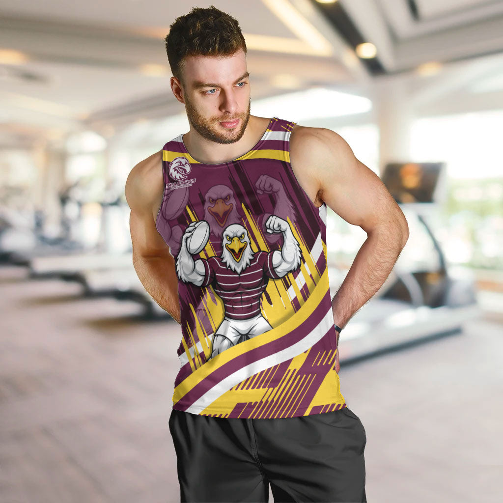 Sea Eagles Rugby Mascot Men Tank Top Fierce Athlete Graphic in Sports Style