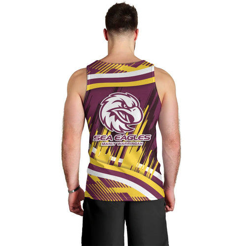 Sea Eagles Rugby Mascot Men Tank Top Fierce Athlete Graphic in Sports Style