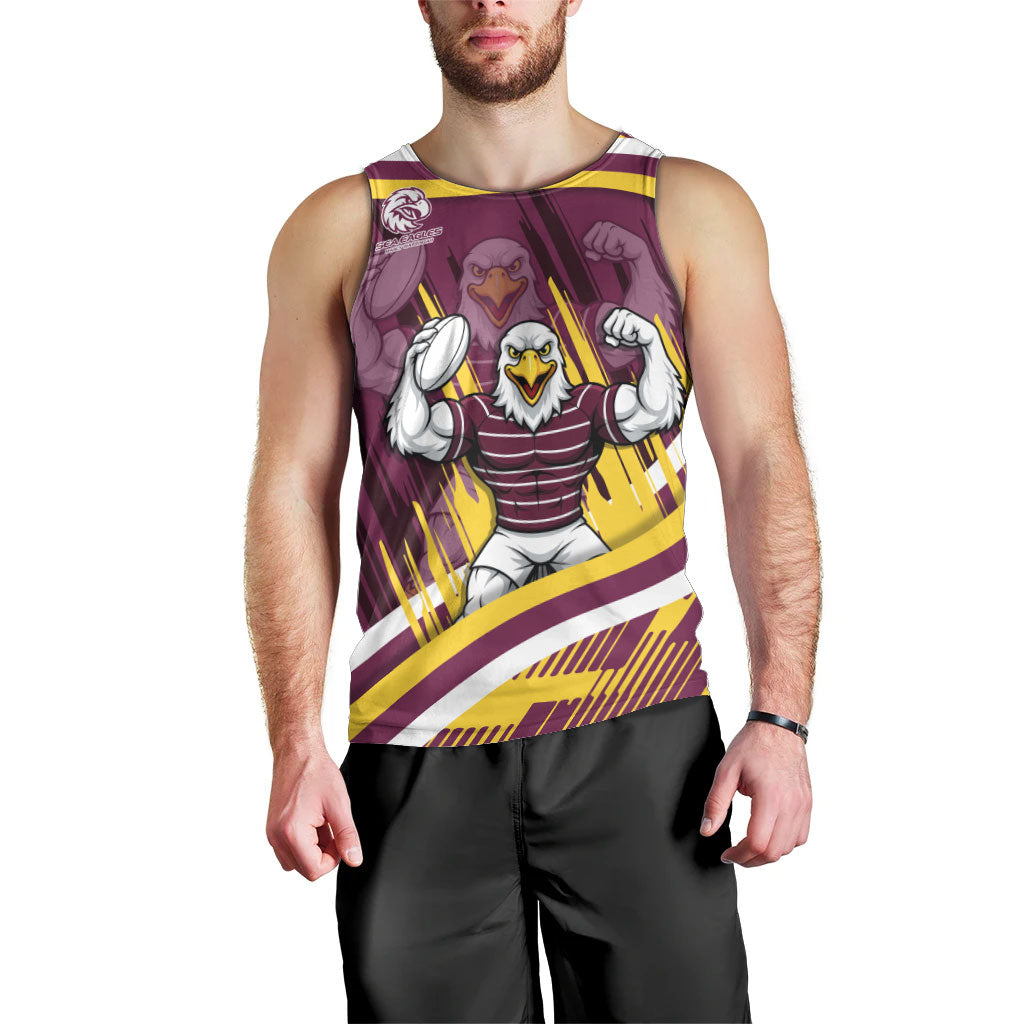 Sea Eagles Rugby Mascot Men Tank Top Fierce Athlete Graphic in Sports Style