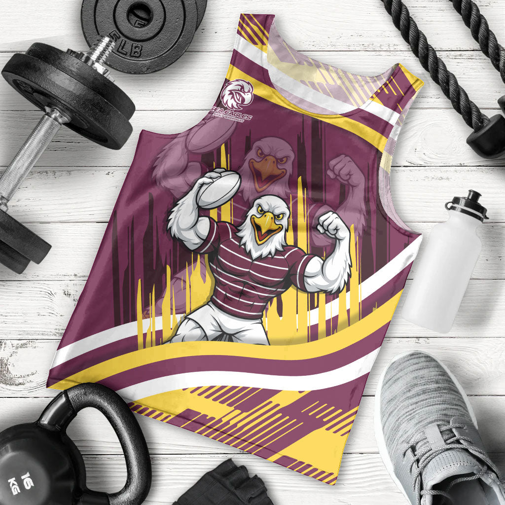 Sea Eagles Rugby Mascot Men Tank Top Fierce Athlete Graphic in Sports Style