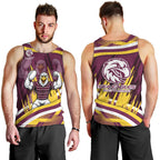 Sea Eagles Rugby Mascot Men Tank Top Fierce Athlete Graphic in Sports Style