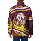 Sea Eagles Rugby Mascot Padded Jacket Fierce Athlete Graphic in Sports Style