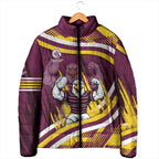 Sea Eagles Rugby Mascot Padded Jacket Fierce Athlete Graphic in Sports Style
