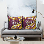 Sea Eagles Rugby Mascot Pillow Cover Fierce Athlete Graphic in Sports Style
