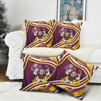 Sea Eagles Rugby Mascot Pillow Cover Fierce Athlete Graphic in Sports Style