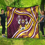 Sea Eagles Rugby Mascot Quilt Fierce Athlete Graphic in Sports Style