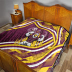 Sea Eagles Rugby Mascot Quilt Fierce Athlete Graphic in Sports Style