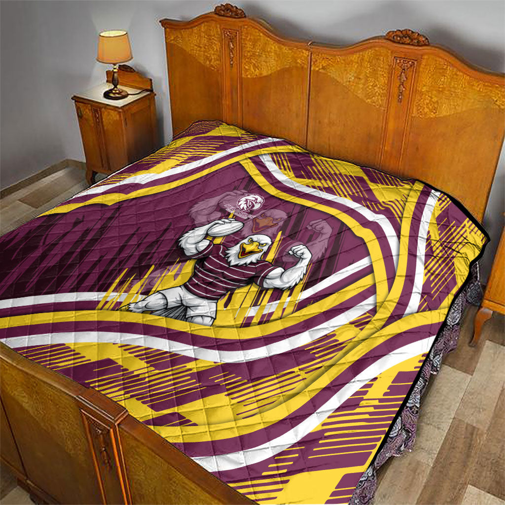Sea Eagles Rugby Mascot Quilt Fierce Athlete Graphic in Sports Style