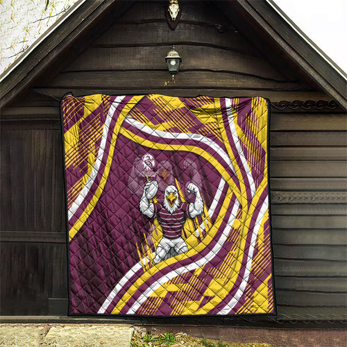 Sea Eagles Rugby Mascot Quilt Fierce Athlete Graphic in Sports Style