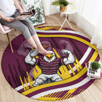 Sea Eagles Rugby Mascot Round Carpet Fierce Athlete Graphic in Sports Style