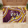 Sea Eagles Rugby Mascot Rubber Doormat Fierce Athlete Graphic in Sports Style