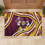 Sea Eagles Rugby Mascot Rubber Doormat Fierce Athlete Graphic in Sports Style