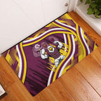 Sea Eagles Rugby Mascot Rubber Doormat Fierce Athlete Graphic in Sports Style