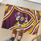 Sea Eagles Rugby Mascot Rubber Doormat Fierce Athlete Graphic in Sports Style