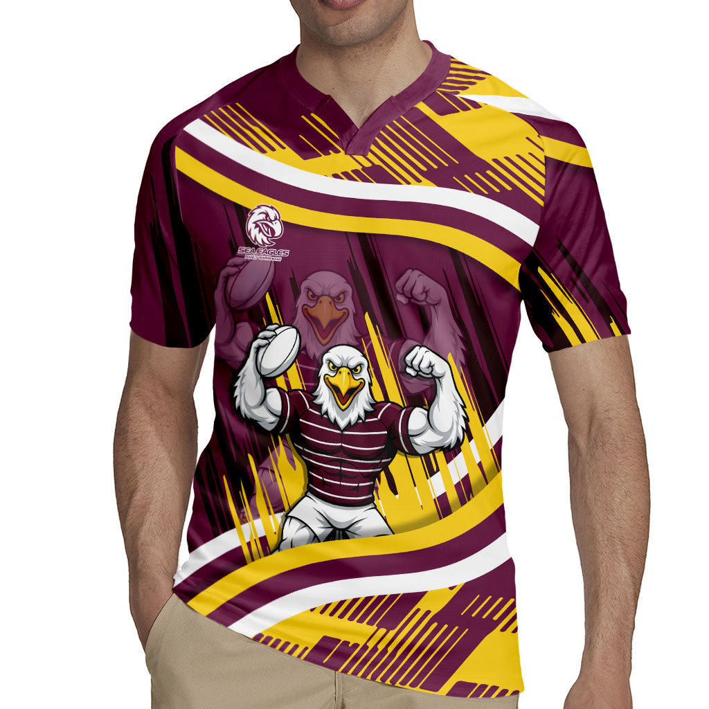 Sea Eagles Rugby Mascot Rugby Jersey Fierce Athlete Graphic in Sports Style