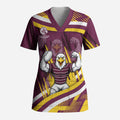 Sea Eagles Rugby Mascot Scrub Top Fierce Athlete Graphic in Sports Style