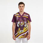 Sea Eagles Rugby Mascot Scrub Top Fierce Athlete Graphic in Sports Style