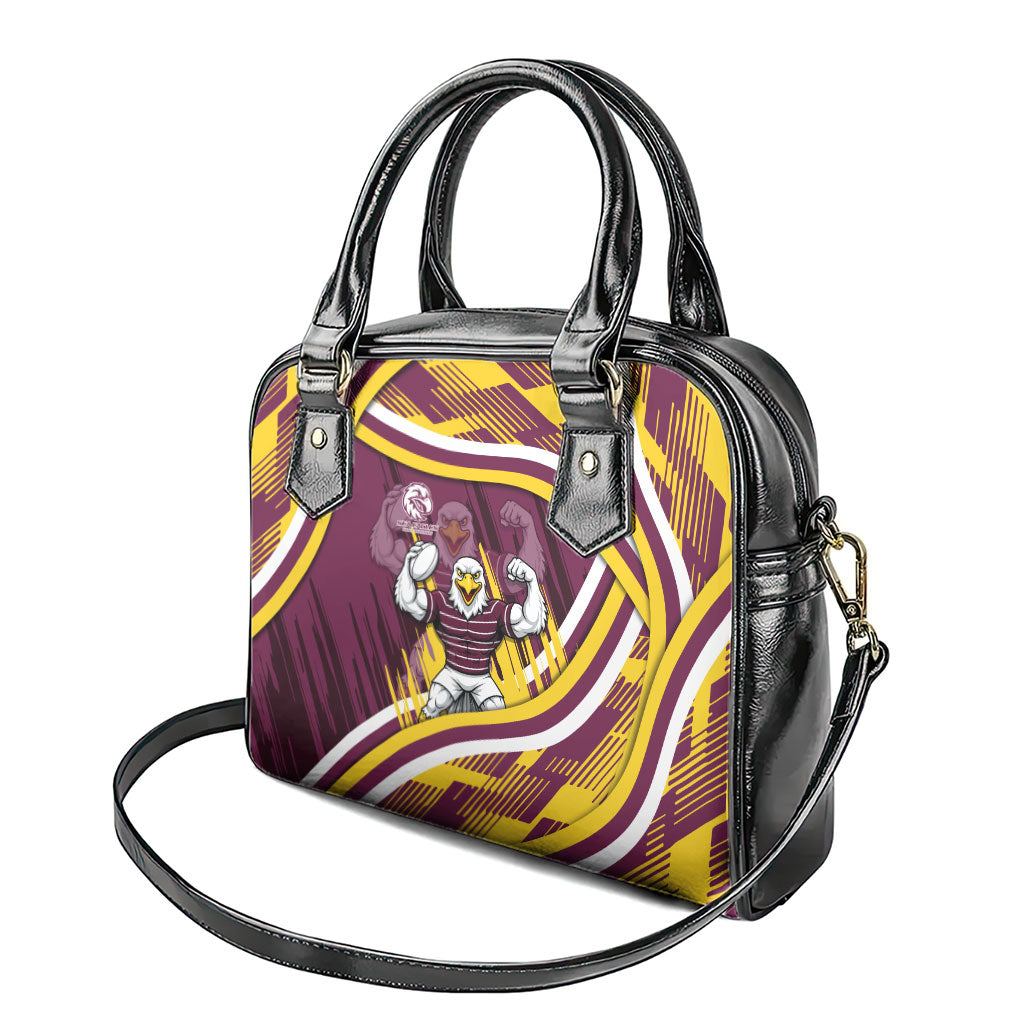 Sea Eagles Rugby Mascot Shoulder Handbag Fierce Athlete Graphic in Sports Style