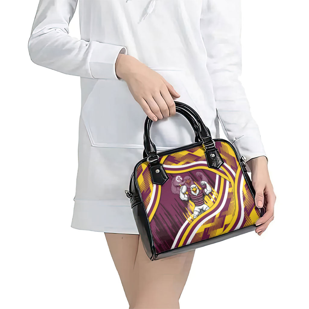 Sea Eagles Rugby Mascot Shoulder Handbag Fierce Athlete Graphic in Sports Style