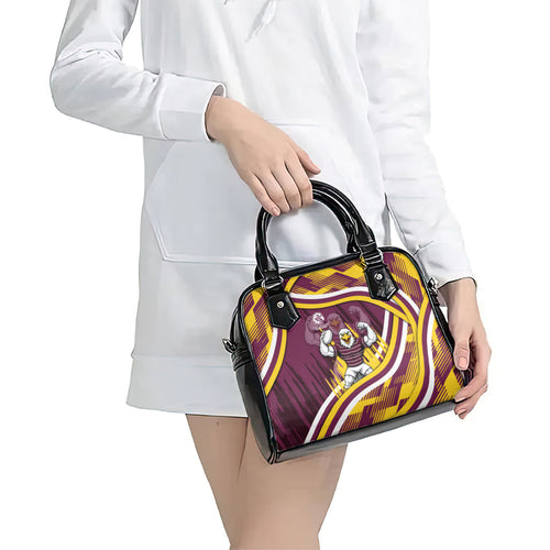 Sea Eagles Rugby Mascot Shoulder Handbag Fierce Athlete Graphic in Sports Style