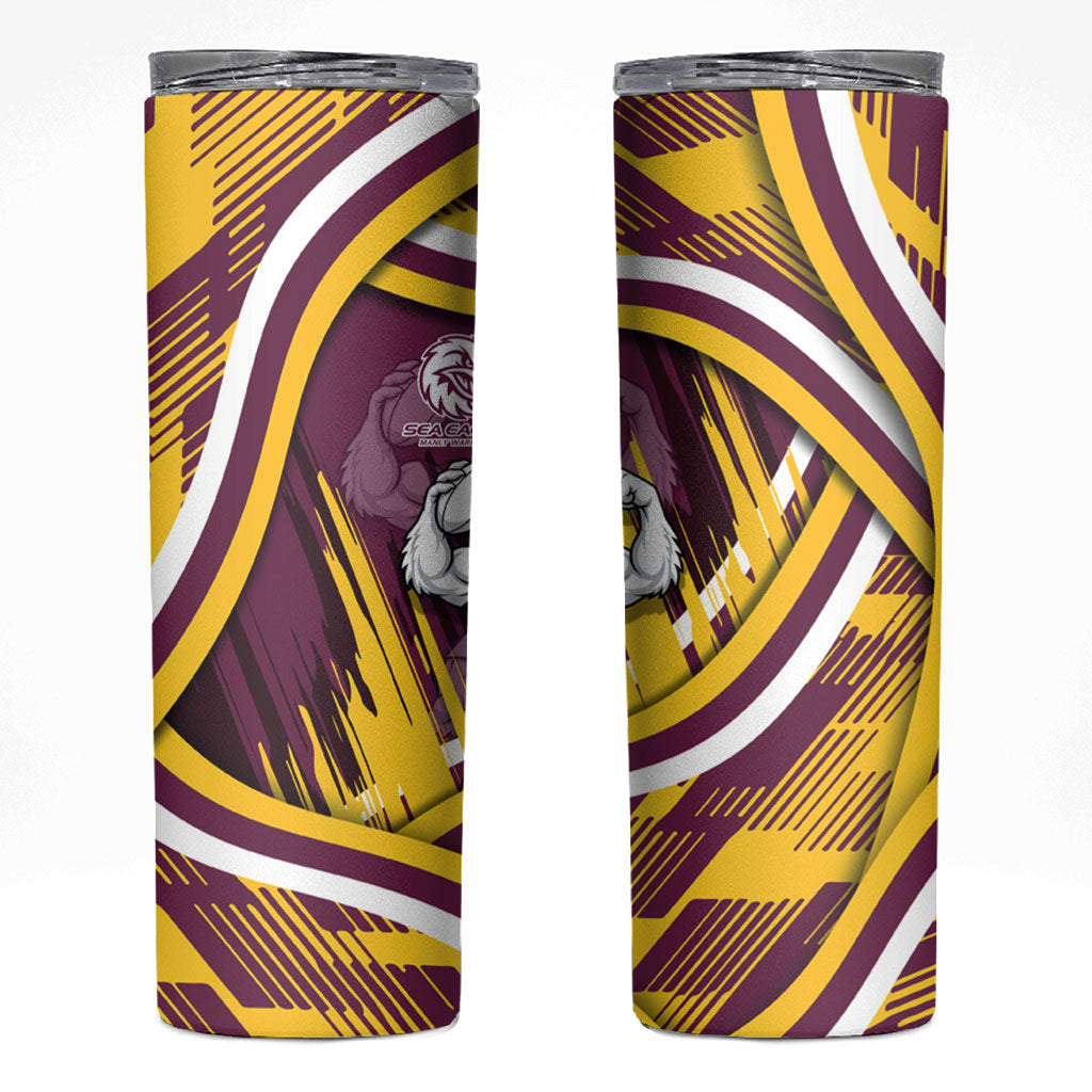 Sea Eagles Rugby Mascot Skinny Tumbler Fierce Athlete Graphic in Sports Style