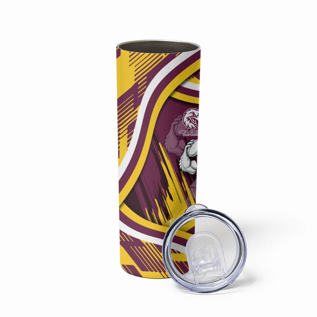 Sea Eagles Rugby Mascot Skinny Tumbler Fierce Athlete Graphic in Sports Style