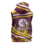 Sea Eagles Rugby Mascot Sleeveless Hoodie Fierce Athlete Graphic in Sports Style