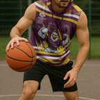 Sea Eagles Rugby Mascot Sleeveless Hoodie Fierce Athlete Graphic in Sports Style