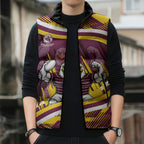 Sea Eagles Rugby Mascot Sleeveless Puffer Jacket Fierce Athlete Graphic in Sports Style
