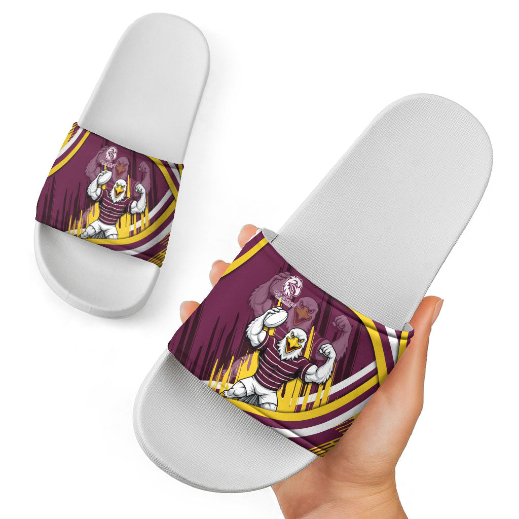 Sea Eagles Rugby Mascot Slide Sandals Fierce Athlete Graphic in Sports Style