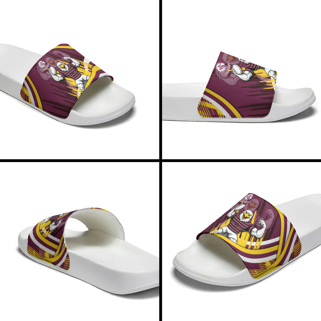 Sea Eagles Rugby Mascot Slide Sandals Fierce Athlete Graphic in Sports Style