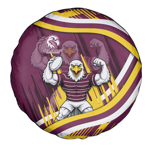 Sea Eagles Rugby Mascot Spare Tire Cover Fierce Athlete Graphic in Sports Style