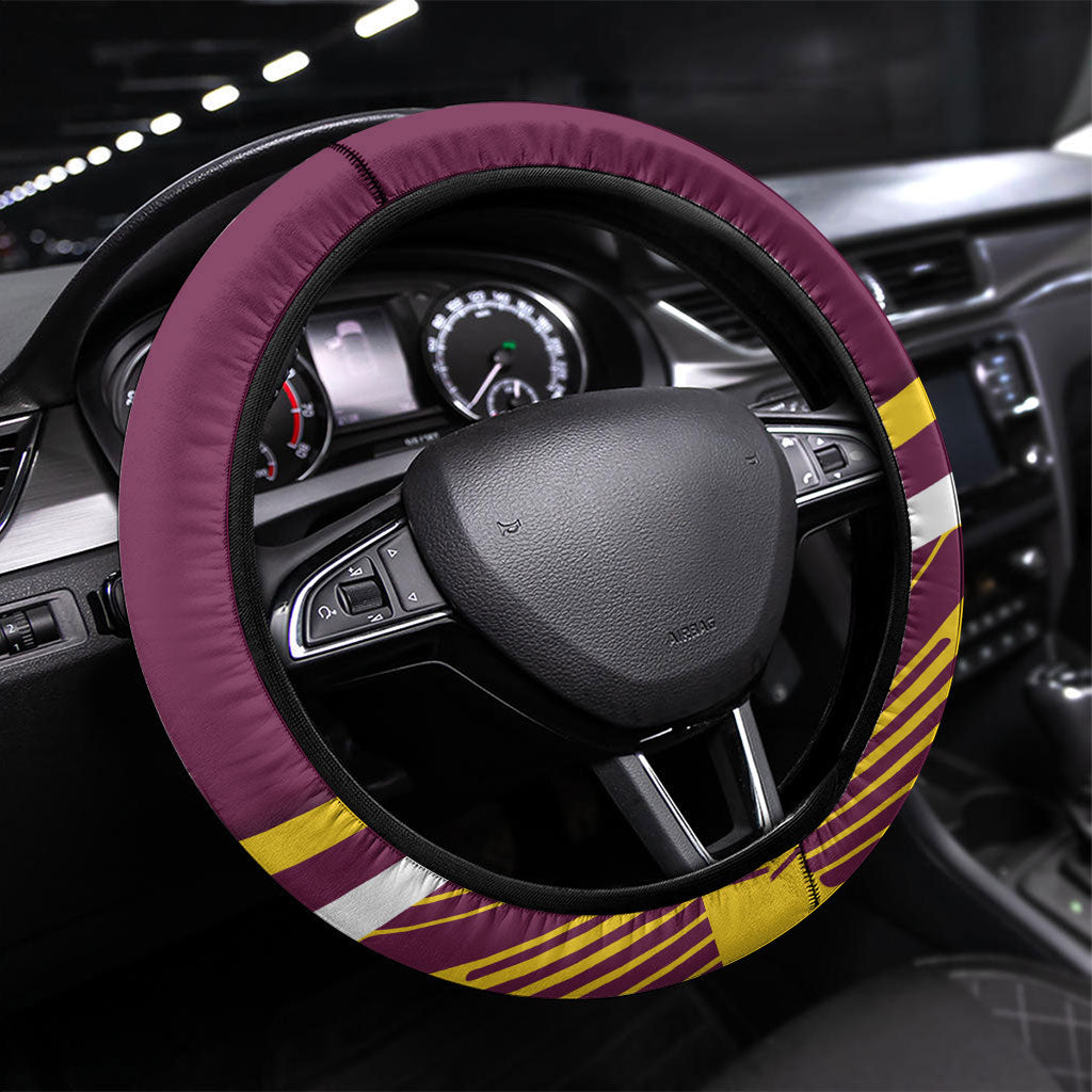 Sea Eagles Rugby Mascot Steering Wheel Cover Fierce Athlete Graphic in Sports Style