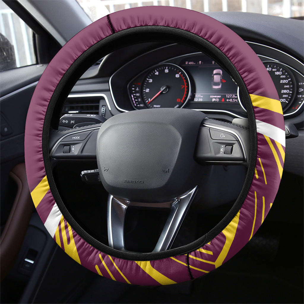 Sea Eagles Rugby Mascot Steering Wheel Cover Fierce Athlete Graphic in Sports Style