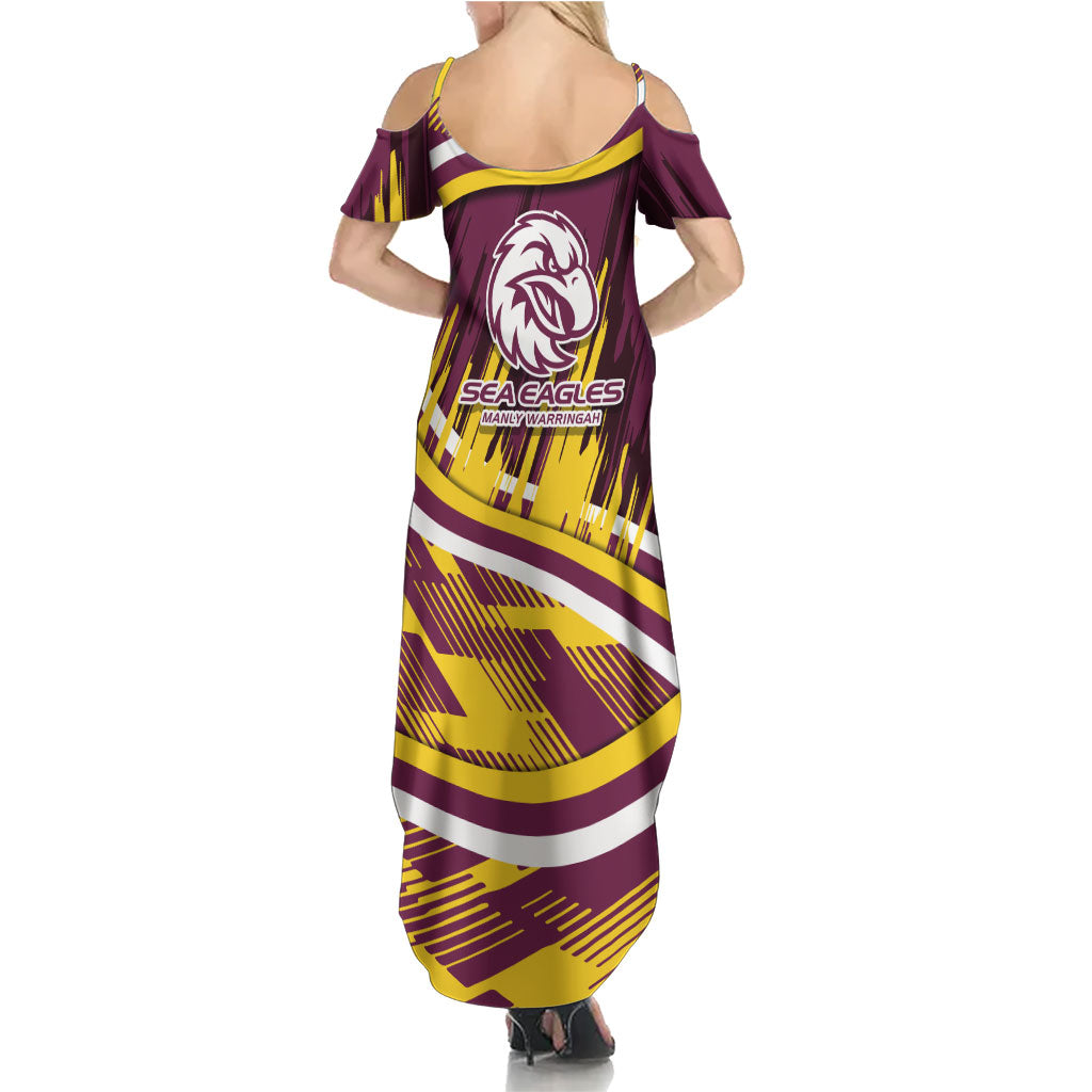 Sea Eagles Rugby Mascot Summer Maxi Dress Fierce Athlete Graphic in Sports Style