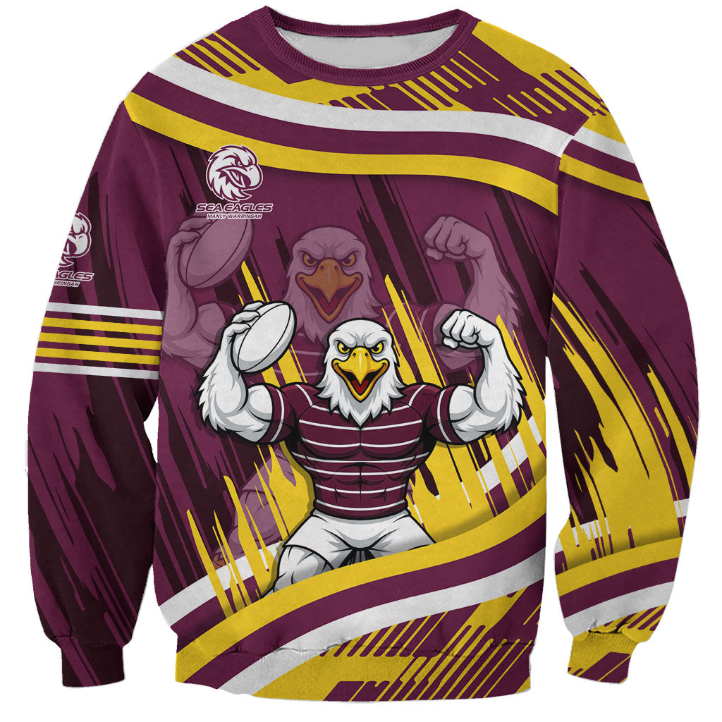 Sea Eagles Rugby Mascot Sweatshirt Fierce Athlete Graphic in Sports Style