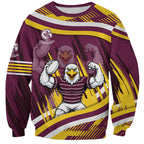 Sea Eagles Rugby Mascot Sweatshirt Fierce Athlete Graphic in Sports Style