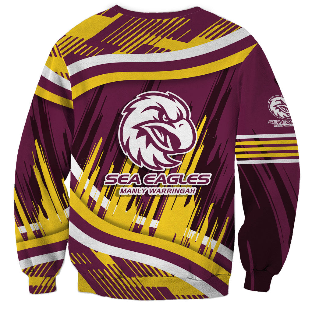 Sea Eagles Rugby Mascot Sweatshirt Fierce Athlete Graphic in Sports Style