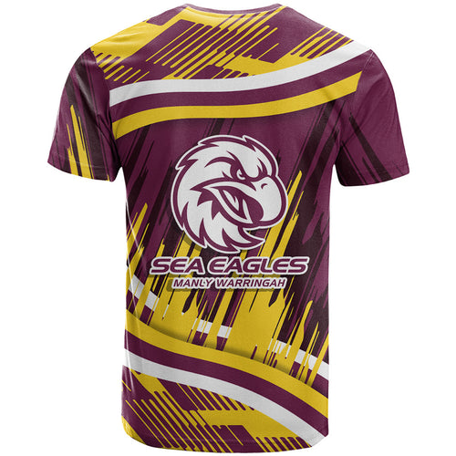 Sea Eagles Rugby Mascot T Shirt Fierce Athlete Graphic in Sports Style