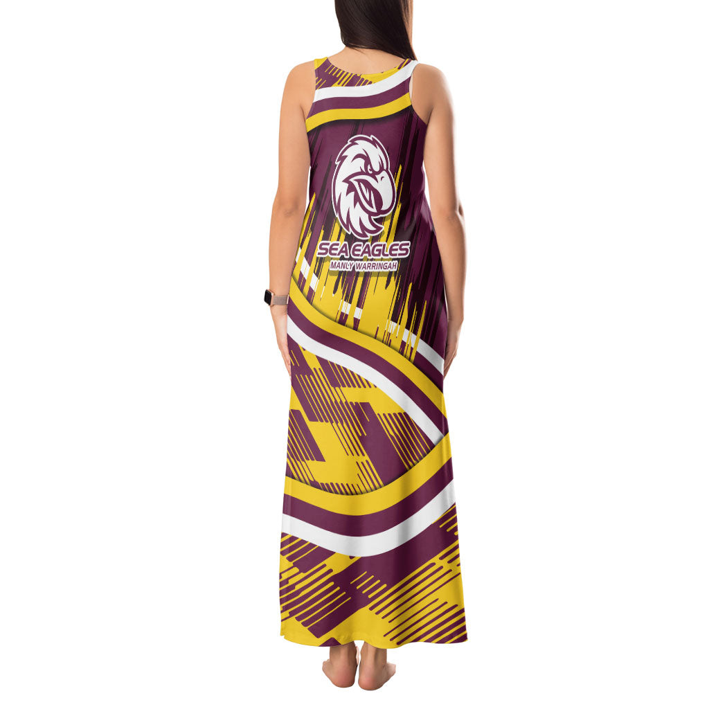 Sea Eagles Rugby Mascot Tank Maxi Dress Fierce Athlete Graphic in Sports Style