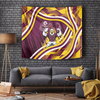 Sea Eagles Rugby Mascot Tapestry Fierce Athlete Graphic in Sports Style